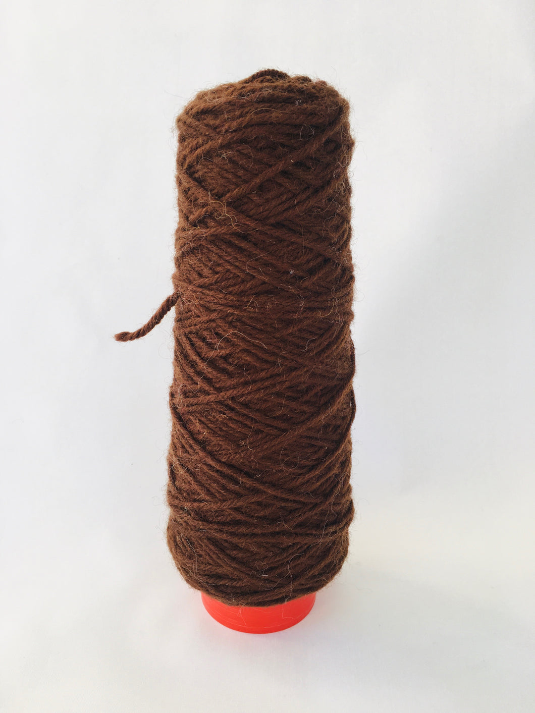 Chocolate Brown Wool Yarn Cone