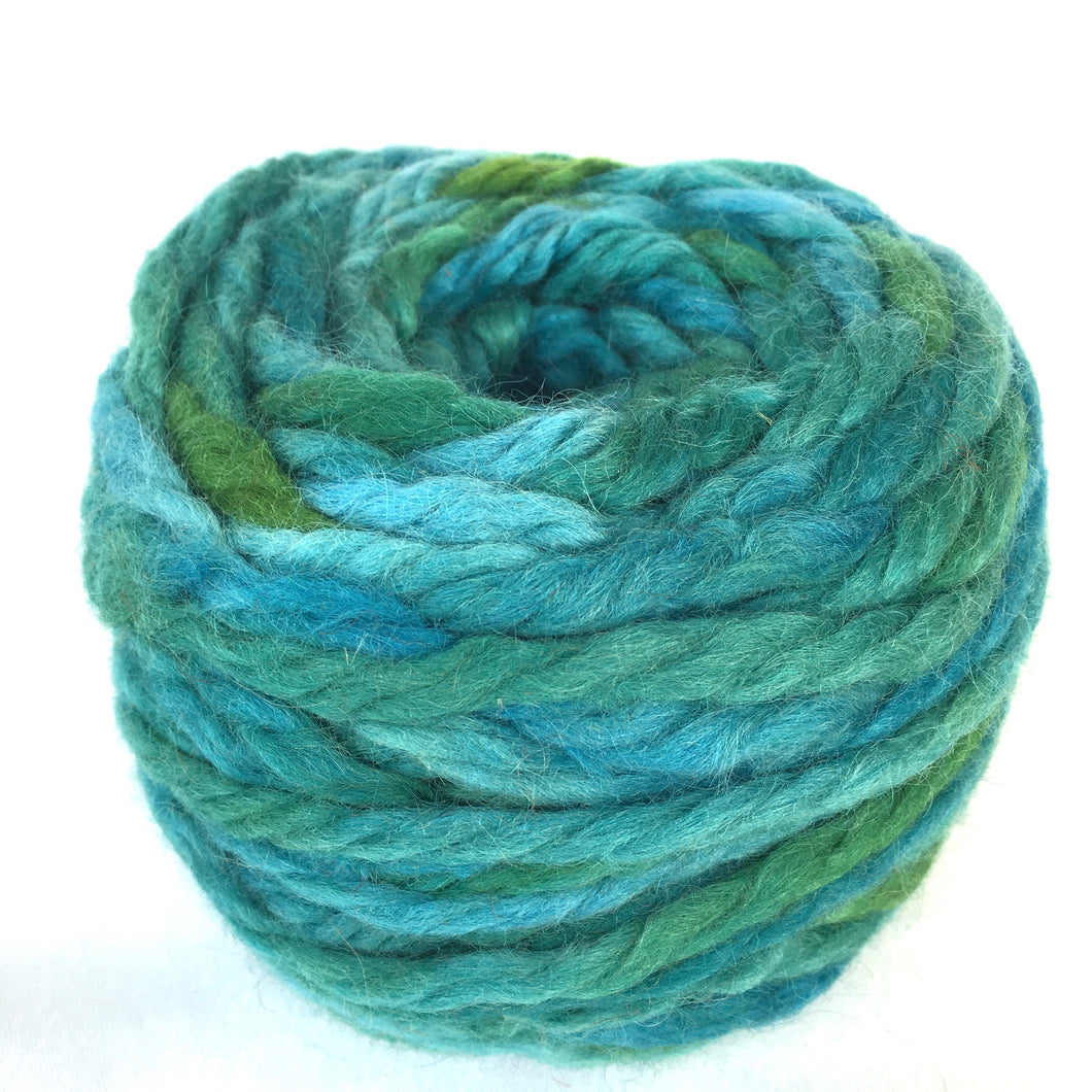 Variegated Turquoise and Green Chunky Yarn